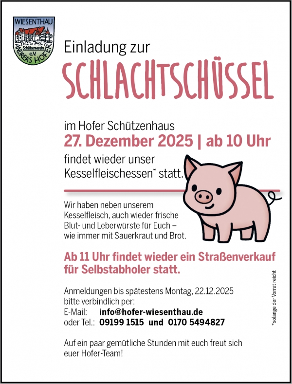 Schlachtschüssel 2025